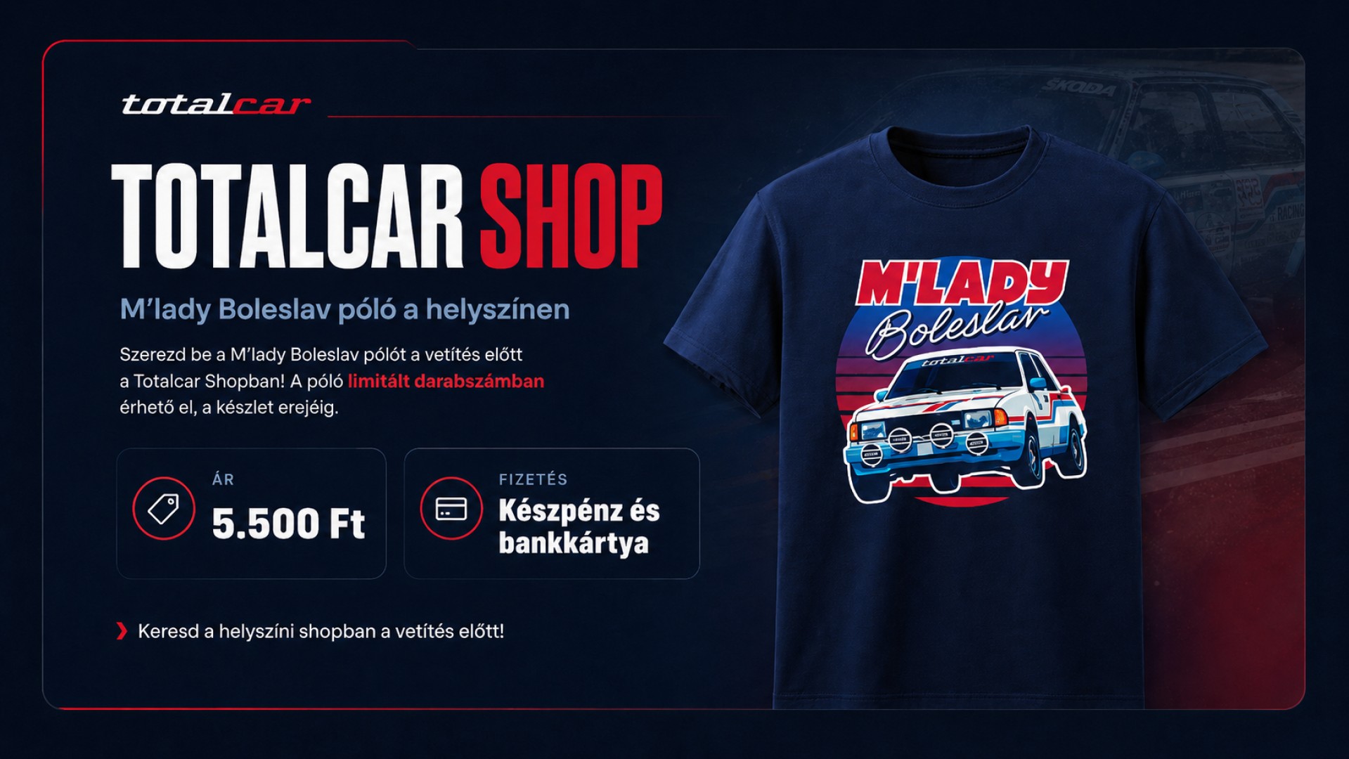 Totalcar Shop póló ajánló